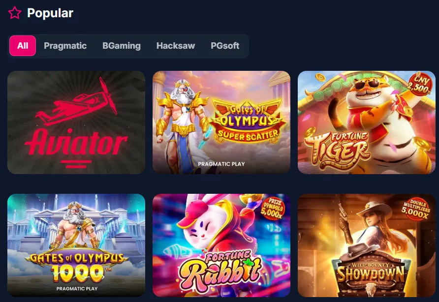 Jogos populares no lobby do Lukkly: Aviator, Gates of Olympus, Fortune Tiger e Fortune Rabbit