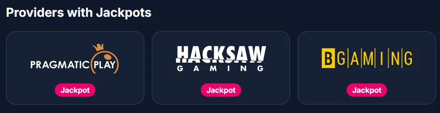 Provedores com jackpot no Lukkly: Pragmatic Play, Hacksaw e BGaming