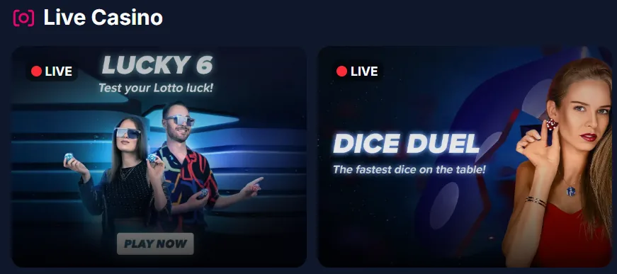 Live-казино Lukkly с играми Lucky 6 и Dice Duel